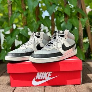 Slightly Used- Nike court vision mid (Grey & Black) (10.5)
